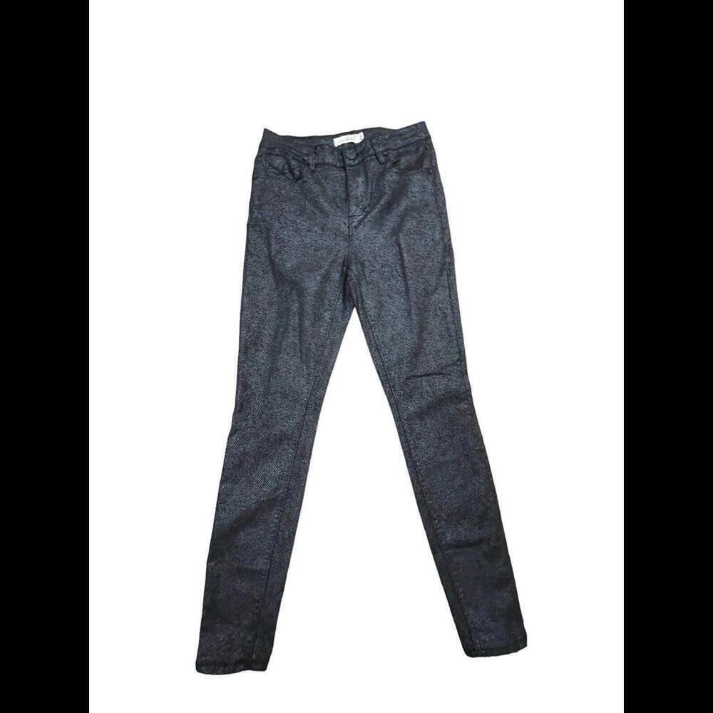 Unpublished Pants *26 /2 Black Silver Herringbone Pants